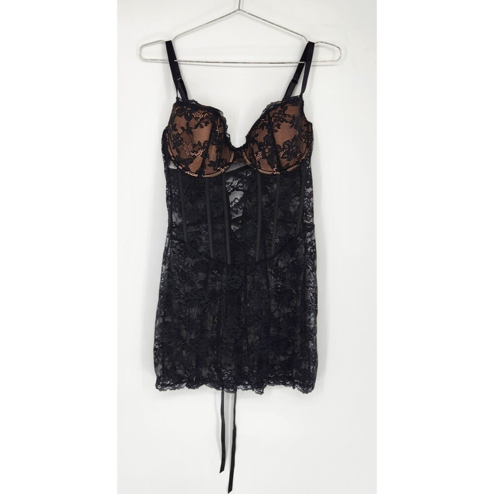 Adore Me Large Black Brielle‎ Babydoll Set NWT